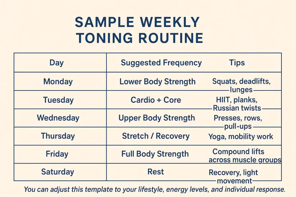 Achieving the Perfect Tone: How Often Should You Exercise for Results? 4 Weekly exercise Haverhill plan graphic