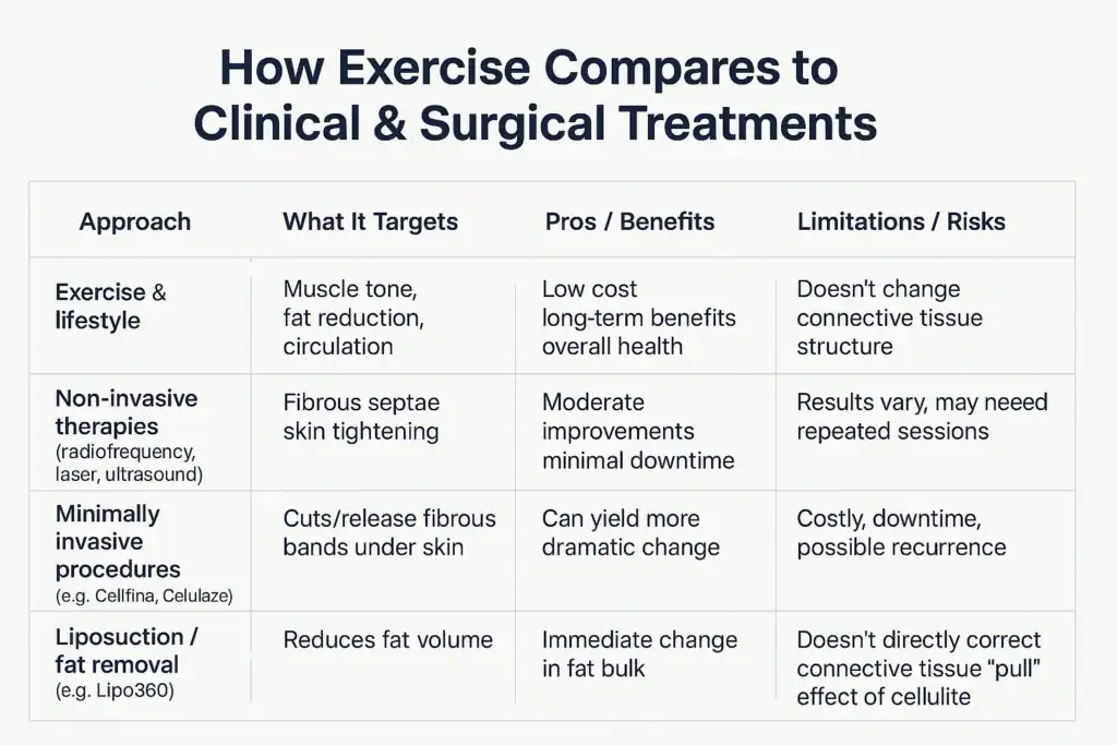 Sculpting Your Bum: Can Toning Exercises Really Reduce Cellulite? 2 How exercise compares to treatments from Lipo 360 Haverhill