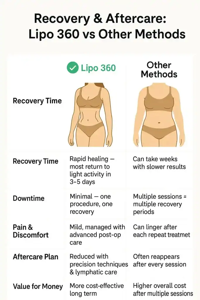 Recovery and Aftercare for Fat-Dissolving Surgery 2 Table to show fat dissolving injection aftercare Haverhill